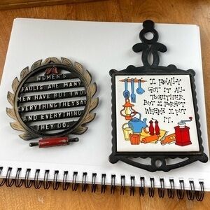 ❤️🧡2 cast iron kitchen signs retro funky vintage feminist girl power